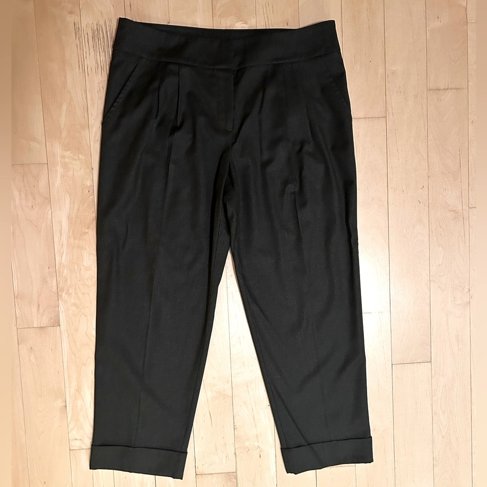 Trina Turk Dark Women's Heather Gray Baggy Cropped Women's Trousers Size 8